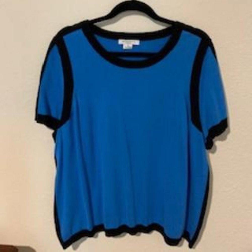 Liz Claiborne Blue and Black Blouse